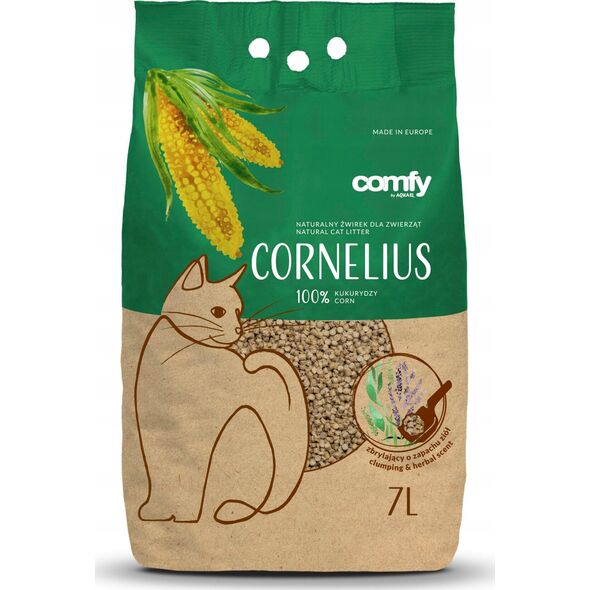 Żwirek dla kota Aquael Aquael Comfy Cornelius Herbal 25L kukurūzinis kraikas