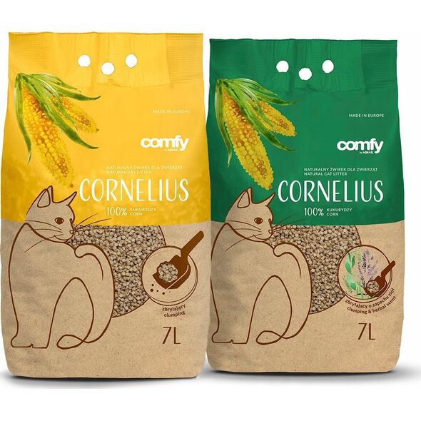 Żwirek dla kota Aquael Aquael Comfy Cornelius Herbal 25L kukurūzinis kraikas