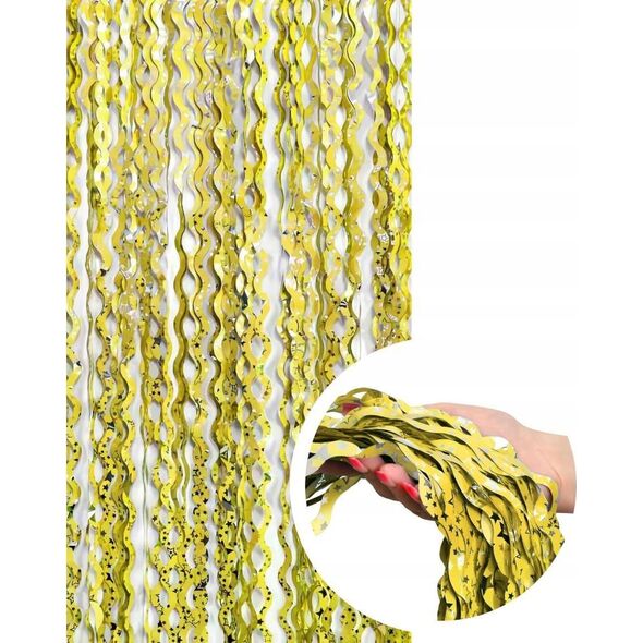GoDan Kurtyna B&C złota spirale srebrne gwiazdki 100x200