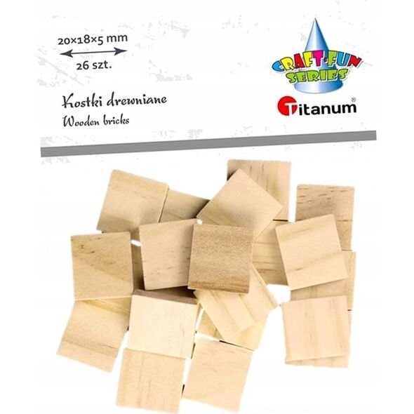 Titanum Kostki drewniane płytki 18x20x5mm 26szt