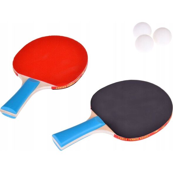 Jokomisiada Drewniane PALETKI do gry w ping-pong + 3 piłeczki Tenis stołowy SP0768