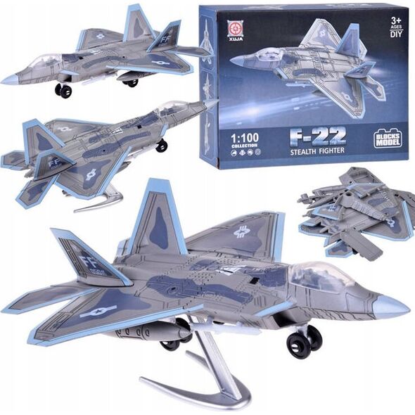 Jokomisiada Zestaw klocków samolot odrzutowiec model F-22 1:100 ZA5027