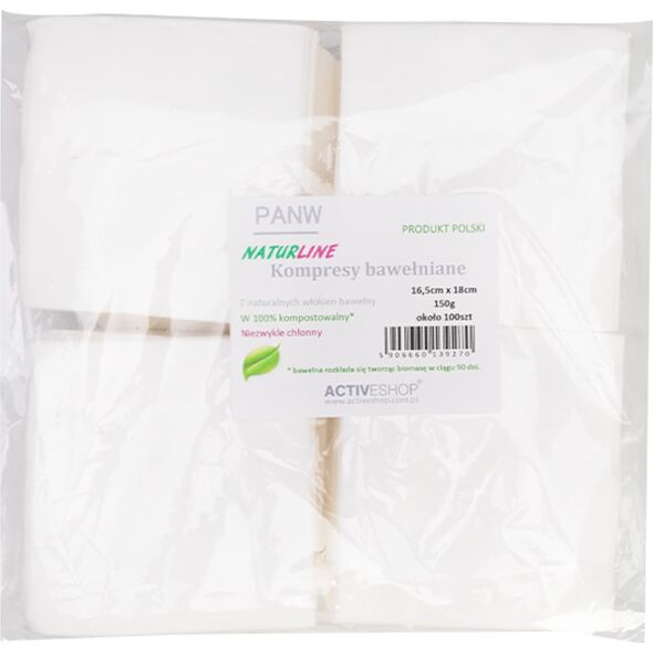 Activeshop Kompresy bawełniane Naturline 150 g 16,5 cm x18 cm