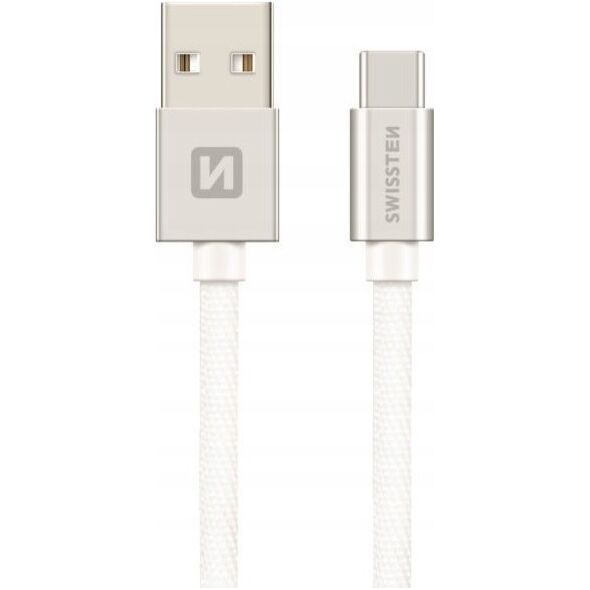 Kabel USB Swissten USB-A - USB-C 0.2 m Srebrny (71521103)