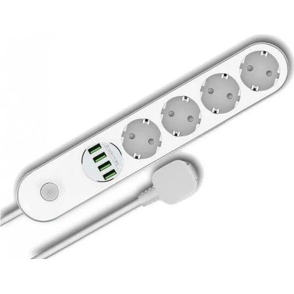 Kabel zasilający ColorWay Colorway CW-CHE44W rozgałęziacz 2 m 4 x gniazdo sieciowe Wewnętrzna Biały