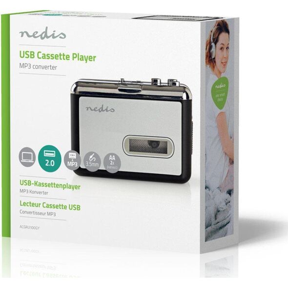Nedis Nedis ACGRU100GY odtwarzacz MP3/MP4 Szary