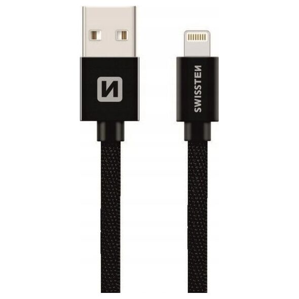 Kabel USB Swissten USB-A - Lightning 0.2 m Czarny (71523101)