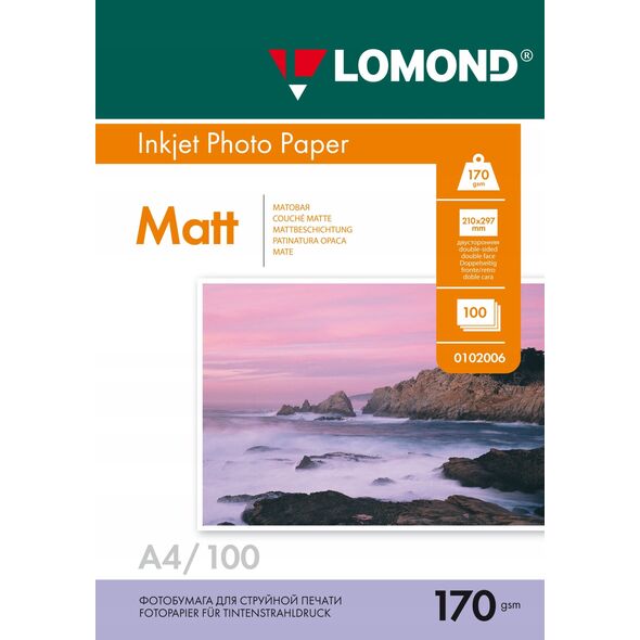 Lomond Lomond Photo Inkjet Paper Matte 170 g/m2 A4, 100 sheets, double sided