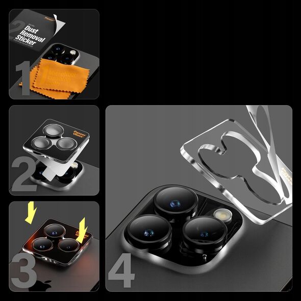 PanzerGlass PanzerGlass Hoops Camera iPhone 15 Pro 6.1" / 15 Pro Max 6.7" czarny/black 1139 camera lens protector hoop optic rings