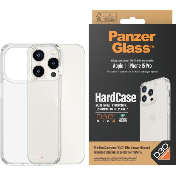 PanzerGlass PanzerGlass HardCase iPhone 15 Pro 6.1" D3O 3xMilitary grade transparent 1173