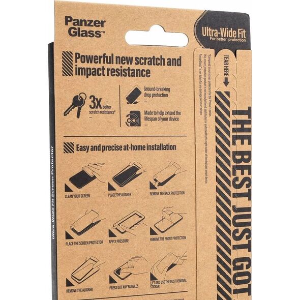PanzerGlass PanzerGlass Re:fresh Glass iPhone 15 6.1" Ultra-Wide-Fit Screen Protection Easy Aligner 2821