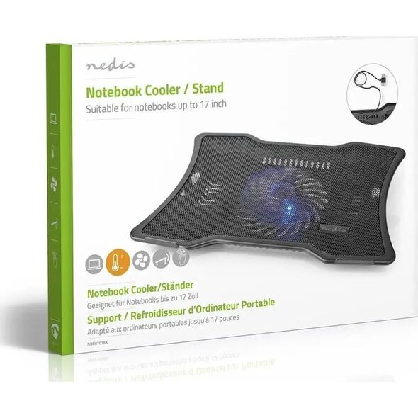 Nedis Nedis NBCR101BK stojak na laptop Podstawka na notebooka Czarny 43,2 cm (17")