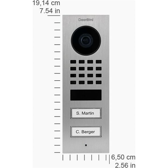 DoorBird DoorBird D1102V IP Vid. Türst. V2A Edels. 2 Ruftasten Aufputz