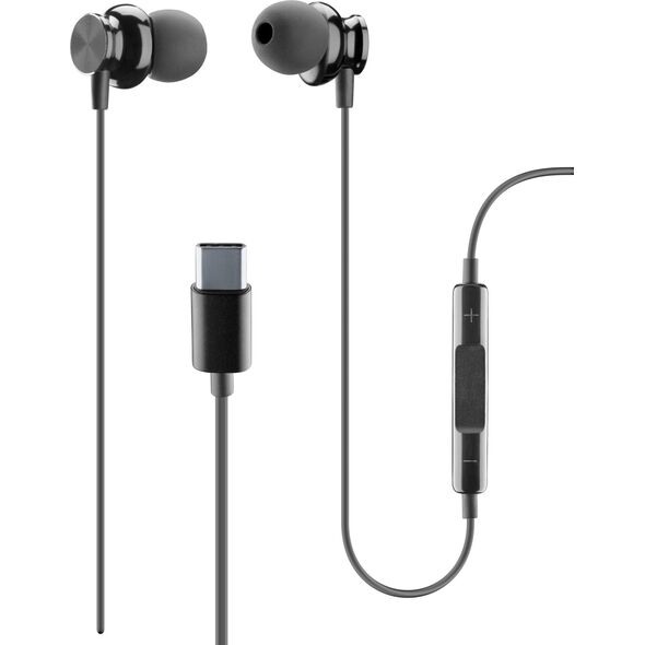 Słuchawki Cellular Line Cellularline USB-C In Ear Kopfhörer mit Mikrofon Schwarz