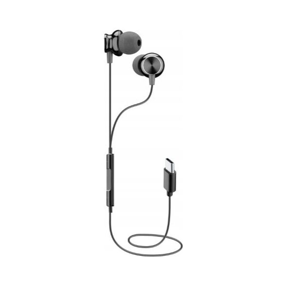 Słuchawki Cellular Line Cellularline USB-C In Ear Kopfhörer mit Mikrofon Schwarz