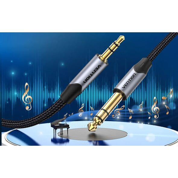 Kabel Vention Kabel audio 3,5mm TRS męski do 6,35mm męski 5m Vention BAUHJ Szary