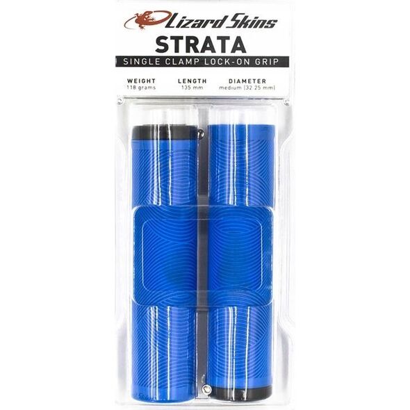 Lizard Skins Chwyty kierownicy LIZARDSKINS Single-Clamp Lock-On STRATA Deja Blue klamry 130mm (NEW)