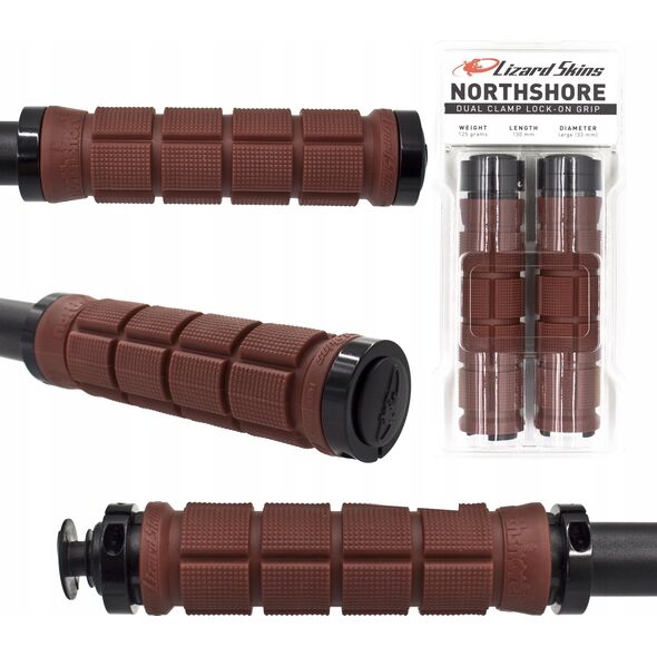 Lizard Skins Chwyty kierownicy LIZARDSKINS Dual-Clamp Lock-On NORTHSHORE - Deep Red (NEW)