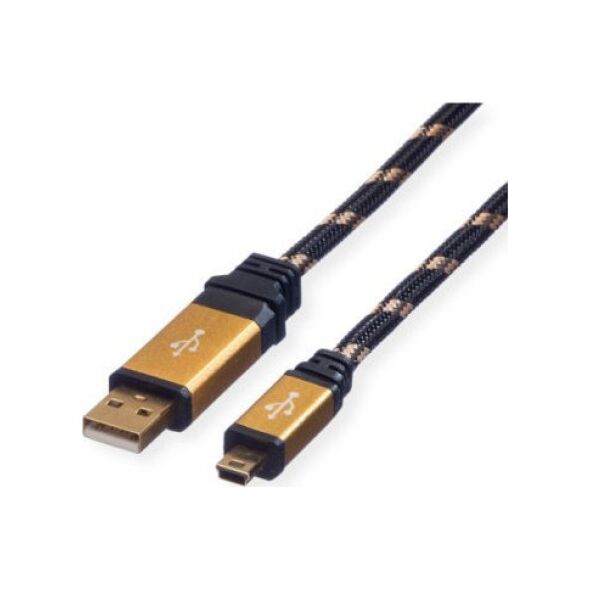 Kabel USB Triton Kabel ROLINE GOLD USB 2.0, typ A - 5-pin Mini, 3 m