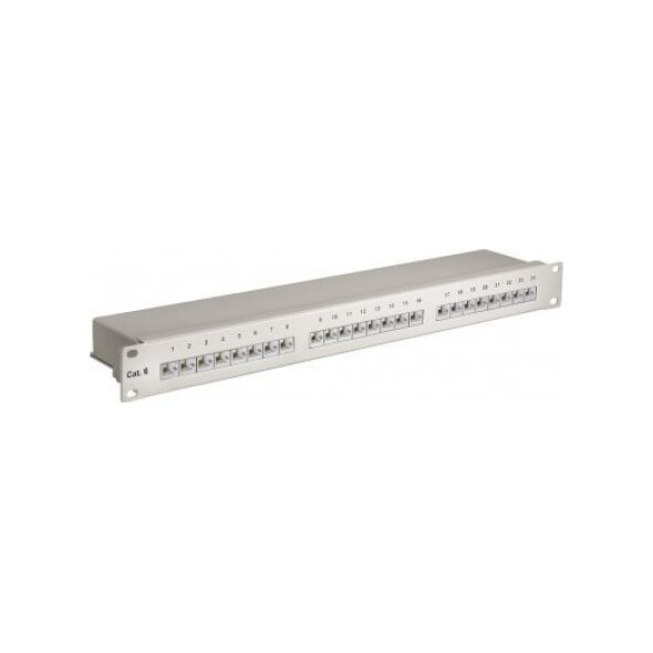 Triton CAT 6 panel krosowy 19-calowy (48,3 cm), 24 porty - Wersja kolorystyczna Szary