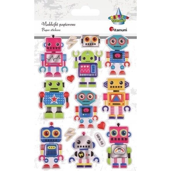 Titanum Naklejki wypukłe roboty mix 14szt.