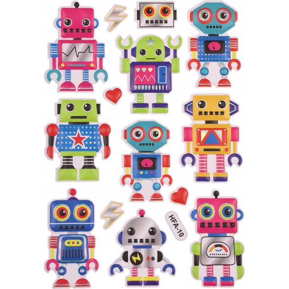 Titanum Naklejki wypukłe roboty mix 14szt.