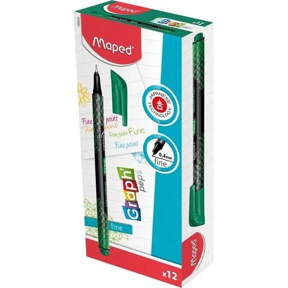 Maped Cienkopis Graph Peps deco zielony (12szt) MAPED