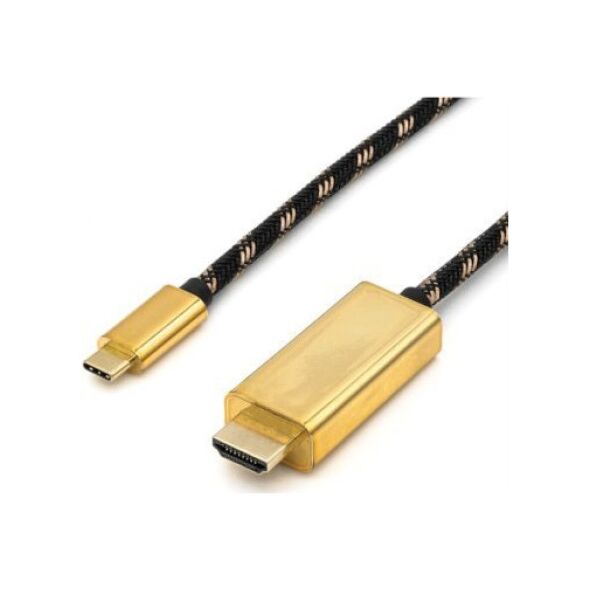 Adapter AV Roline Kabel adaptera ROLINE GOLD USB typu C - HDMI, M/M, 1 m