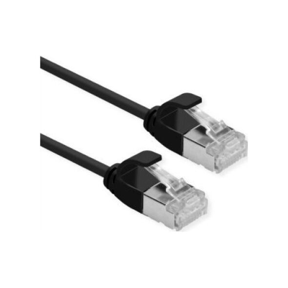Roline ROLINE F/UTP DataCenter Patch Cord Cat.6A (Class EA), LSOH, bardzo cienki, czarny, 0,15 m