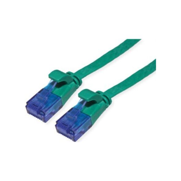Value Kabel krosowy UTP VALUE, kat. 6A (klasa EA), bardzo płaski, zielony, 0,5 m