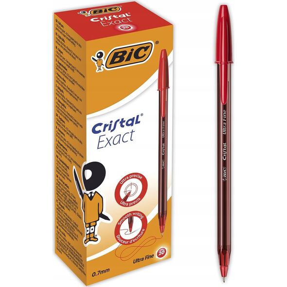 Teka Długopis Cristal Exact czerwony (20szt)