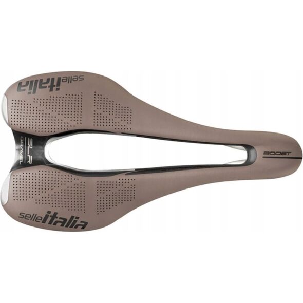Selle Italia Siodło SELLE ITALIA SLR BOOST GRAVEL TI316, Superflow S (id match - S3), TI 316 Rail, Fibra-Tek, Light Gel, 204g, Brązowe (NEW)