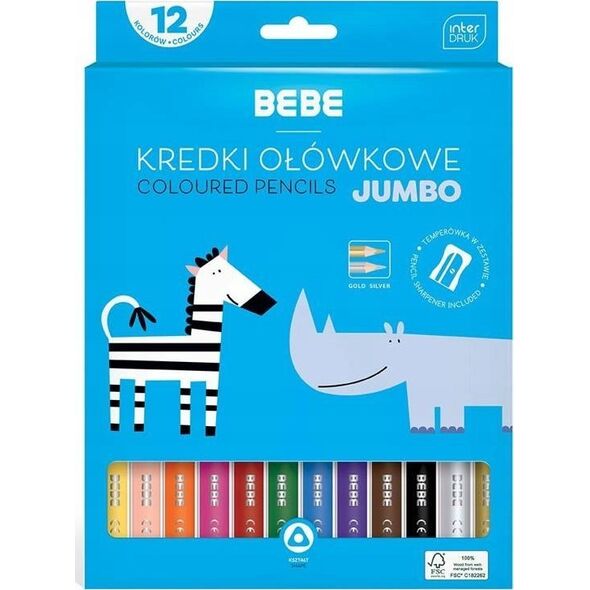 Teka Kredki ołówkowe Jumbo BB Kids 12 kolorów