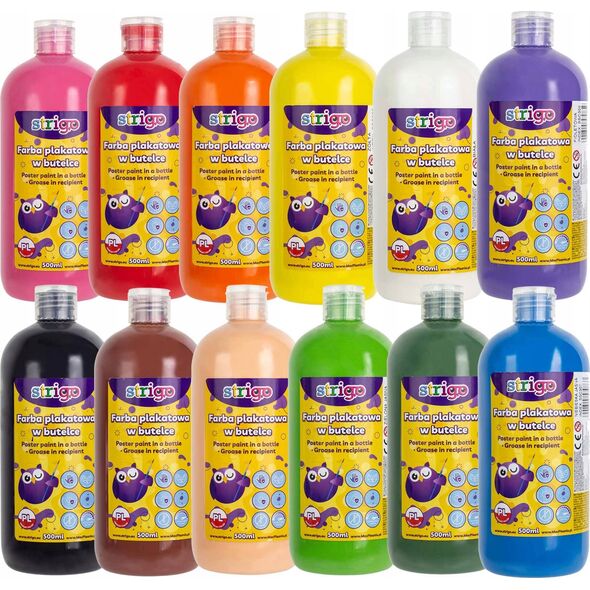 Strigo Farba plakatowa STRIGO w butelce, 500 ml biała