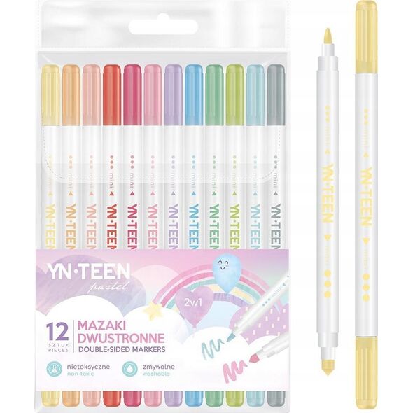 Teka Mazaki dwustronne pastel 12 kolorów YNT