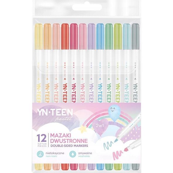 Teka Mazaki dwustronne pastel 12 kolorów YNT