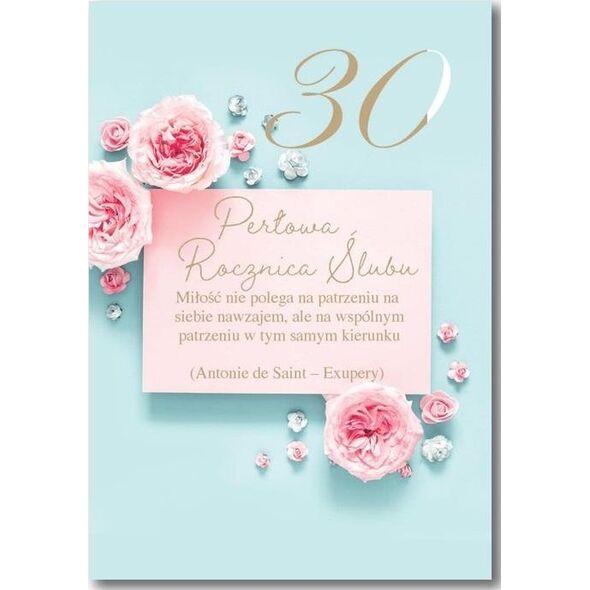 AB Card Kartka okoliczno¶ciowa Rocznica ¶lubu 30