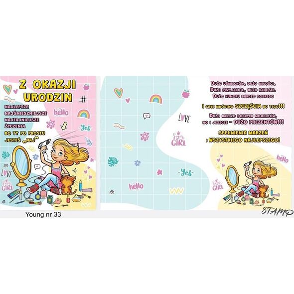 Stamp Karnet Young B6 + koperta wzór nr 33 Urodziny
