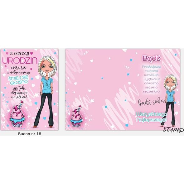 Stamp Karnet Bueno B6 + koperta wzór nr 18 Urodziny