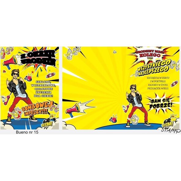 Stamp Karnet Bueno B6 + koperta wzór nr 15 Urodziny