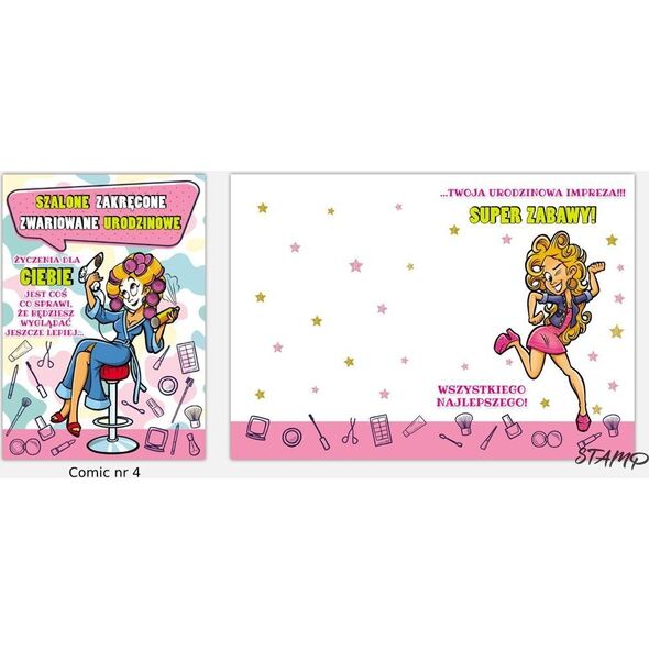 Stamp Karnet Comic B6 + koperta wzór nr 04 Urodziny