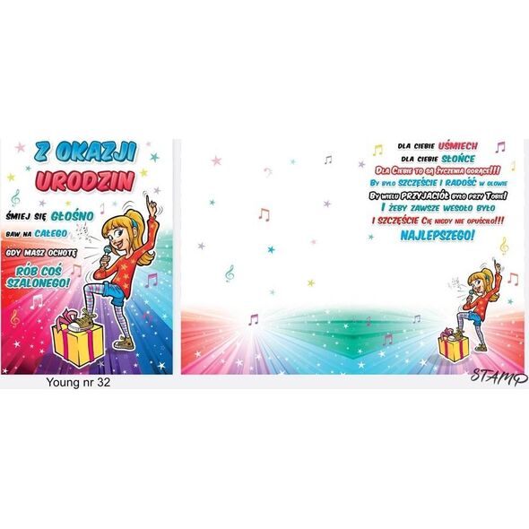Stamp Karnet Young B6 + koperta wzór nr 32 Urodziny