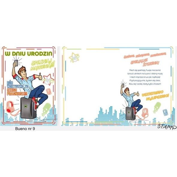 Stamp Karnet Bueno B6 + koperta wzór nr 09 Urodziny