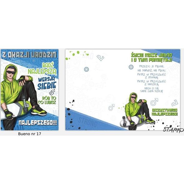 Stamp Karnet Bueno B6 + koperta wzór nr 17 Urodziny