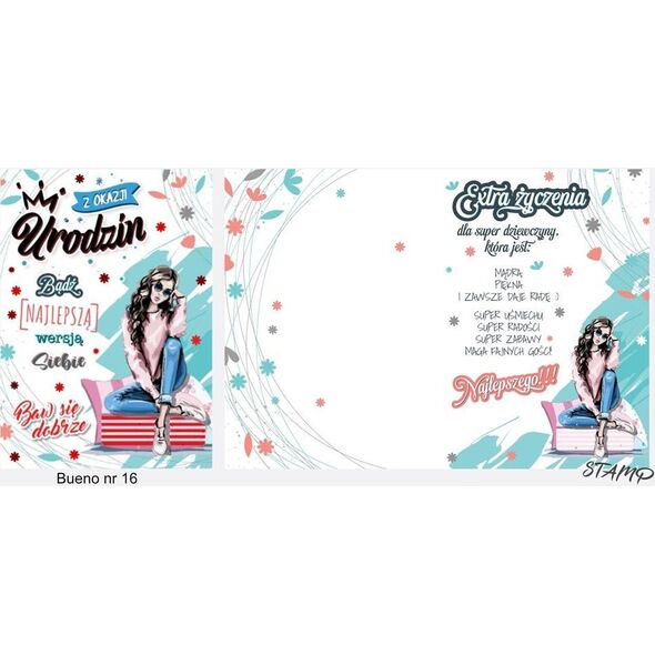 Stamp Karnet Bueno B6 + koperta wzór nr 16 Urodziny