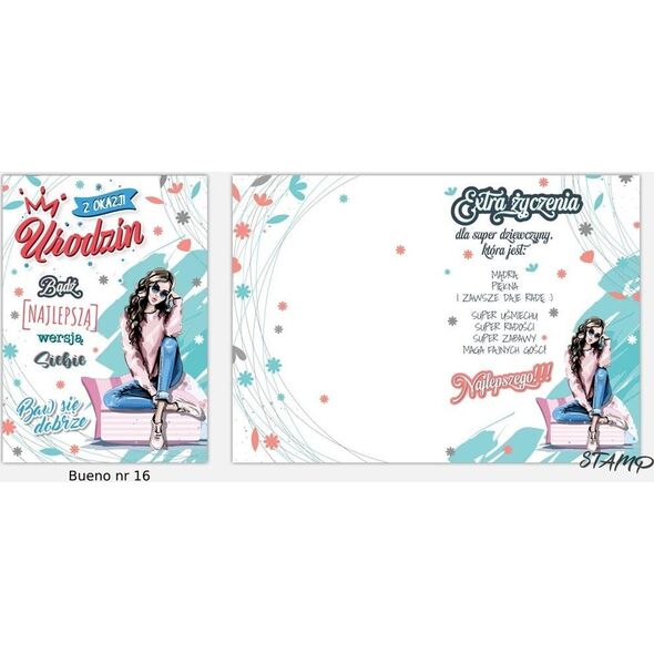 Stamp Karnet Bueno B6 + koperta wzór nr 16 Urodziny