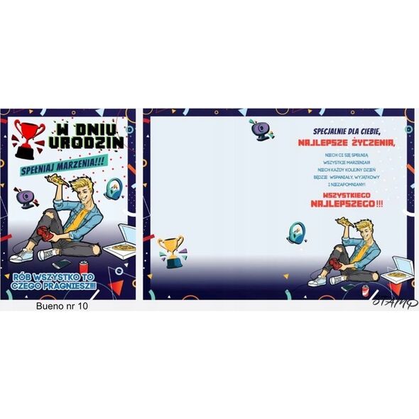 Stamp Karnet Bueno B6 + koperta wzór nr 10 Urodziny