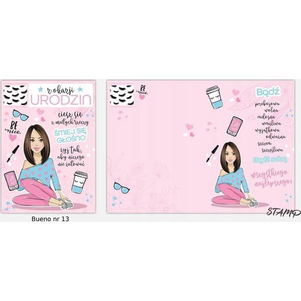 Stamp Karnet Bueno B6 + koperta wzór nr 13 Urodziny