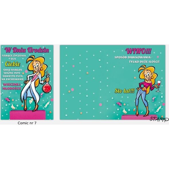 Stamp Karnet Comic B6 + koperta wzór nr 07 Urodziny