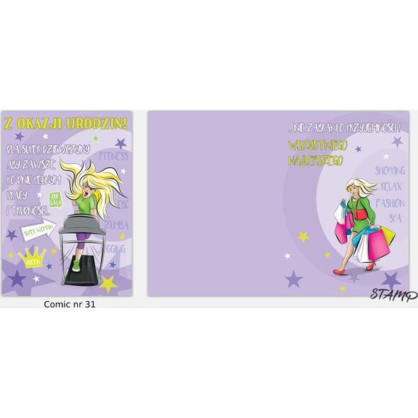 Stamp Karnet Comic B6 + koperta wzór nr 31 Urodziny